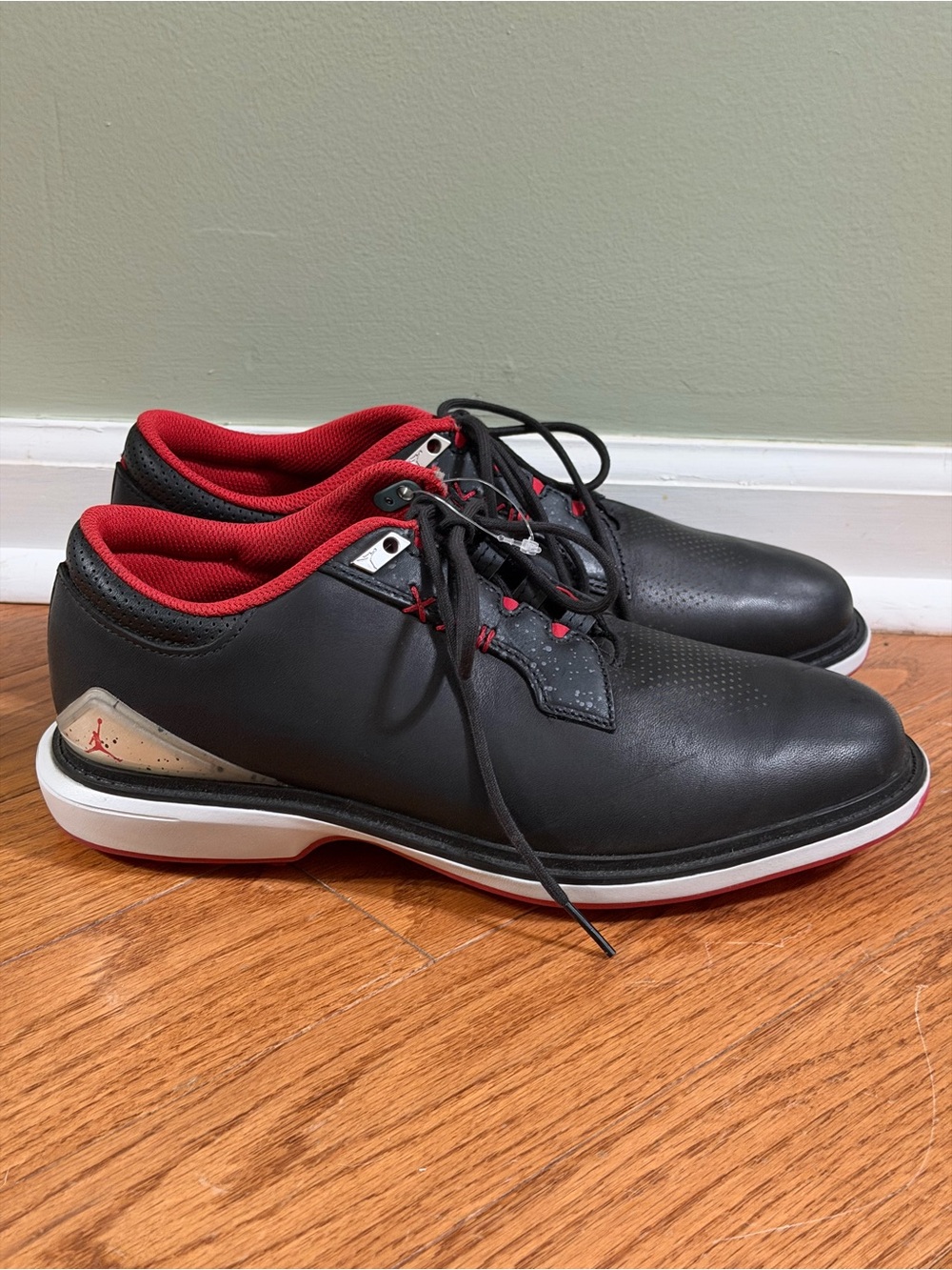 Jordan Men’s Black and Red Athletic Golf Shoes
